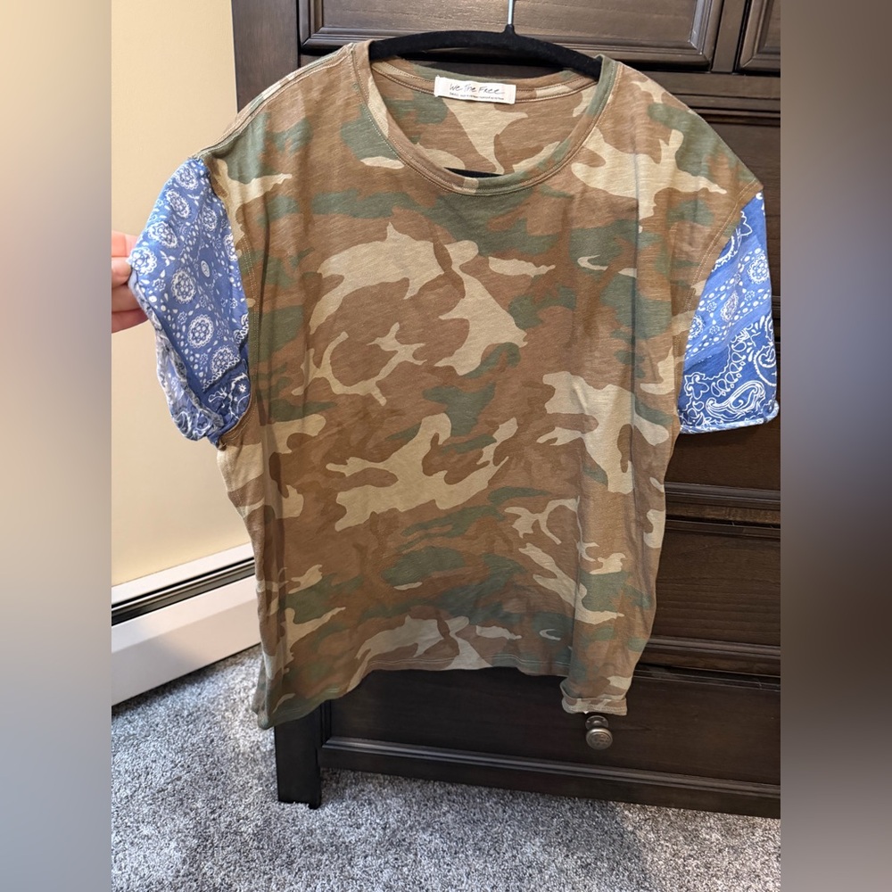 We The Free Camouflage Pattern Top